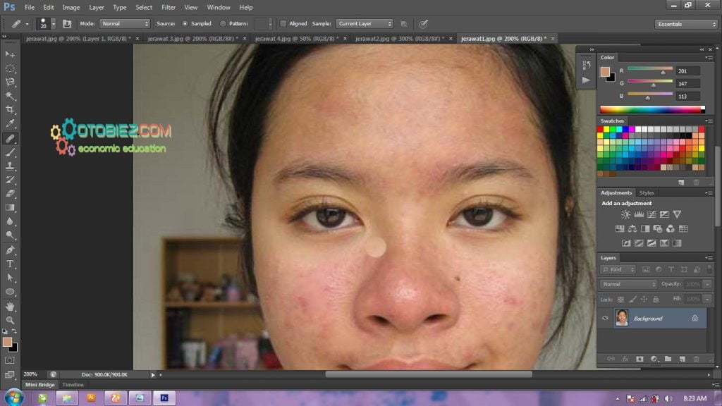Cara Menghilangkan Jerawat di Photoshop Android