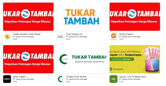 Aplikasi Tukar Tambah HP Samsung
