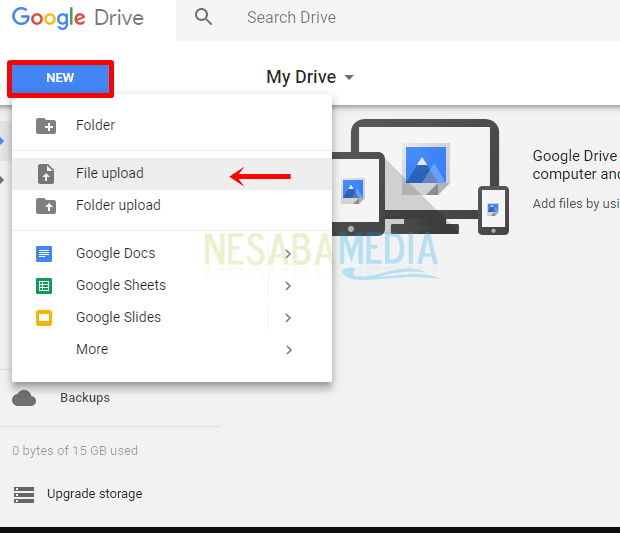 Cara Upload File Ke Google Drive di Laptop