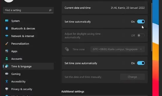 cara mengatur jam di laptop 0