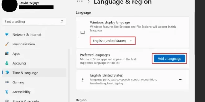 cara mengubah bahasa di laptop 0