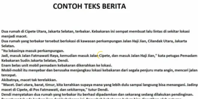 contoh teks berita 0