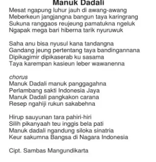 lirik manuk dadali 0