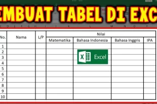 cara membuat tabel di excel 0