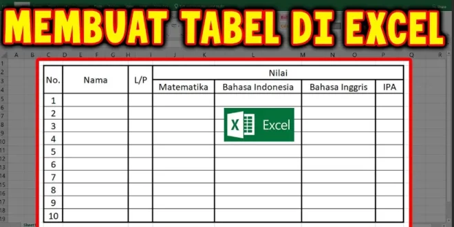 cara membuat tabel di excel 0