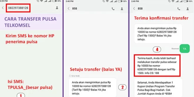 cara mengirim pulsa telkomsel 0