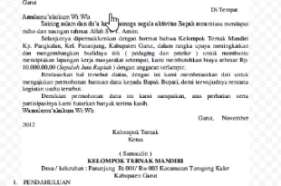 contoh proposal pengajuan dana 0