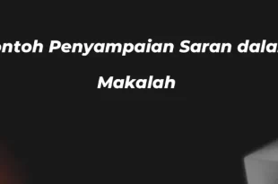 contoh saran dalam makalah 0