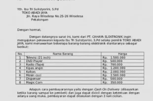 contoh surat penawaran barang 0