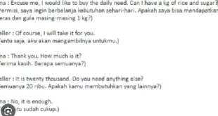 dialog bahasa inggris 2 orang singkat 0