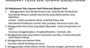 kaidah kebahasaan teks laporan hasil observasi 0
