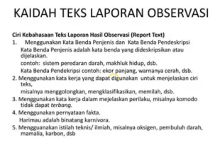 kaidah kebahasaan teks laporan hasil observasi 0