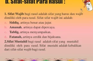 sifat wajib bagi para rasul adalah 0