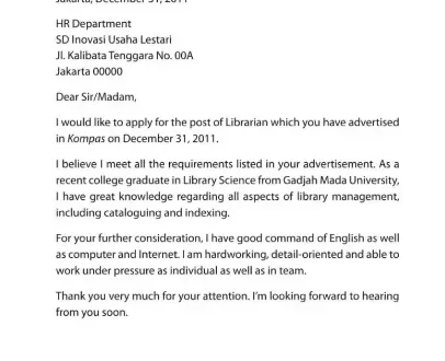 surat lamaran pekerjaan bahasa inggris 0