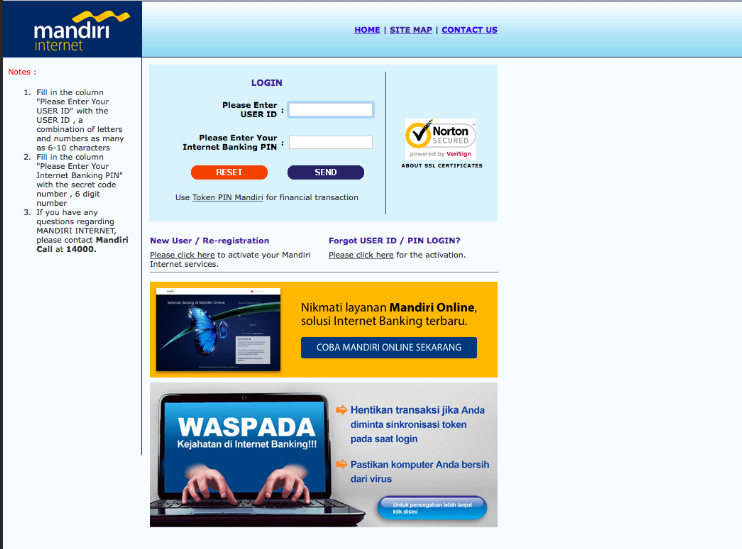Registrasi dan Login ke Mandiri Internet Bisnis
