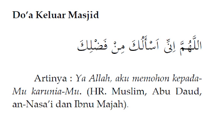 Doa Keluar Masjid