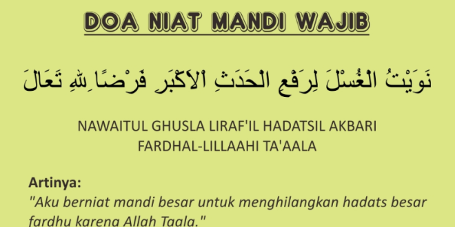 Niat Mandi Wajib Setelah Haid